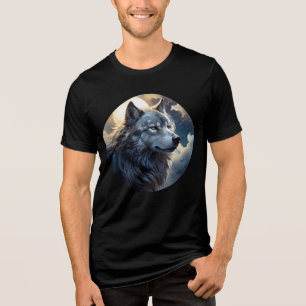 Moonlit Wolf – Tranquil Night Animal Art Tri-Blend Shirt