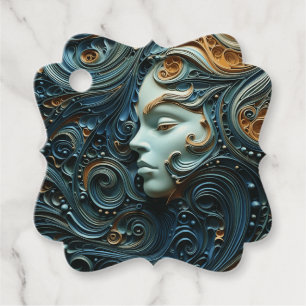 Moonlit Woman 3D Art Geschenkanhänger