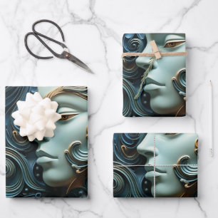Moonlit Woman 3D Art Geschenkpapier Set