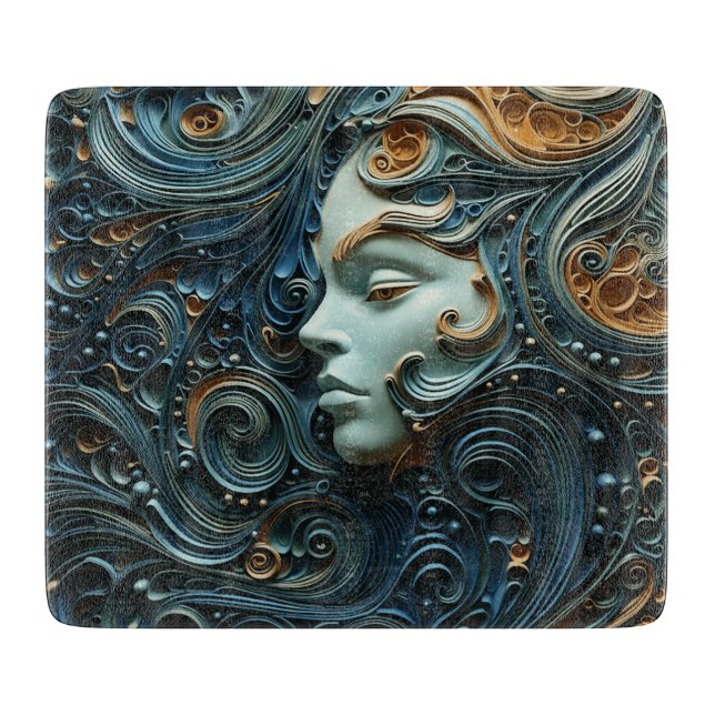 Moonlit Woman 3D Art Schneidebrett (Vorderseite)