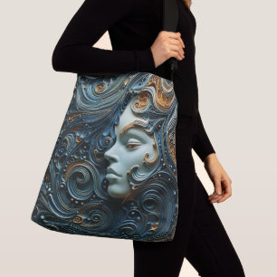 Moonlit Woman 3D Art Tragetaschen Mit Langen Trägern