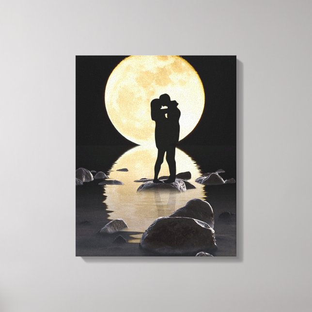 Moonlite-Liebe Leinwanddruck (Vorderseite)