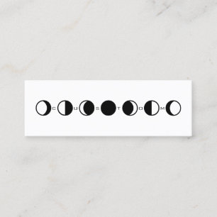 MOONPHRASE Cool Modern Moon Phase Horizontal Mini Visitenkarte