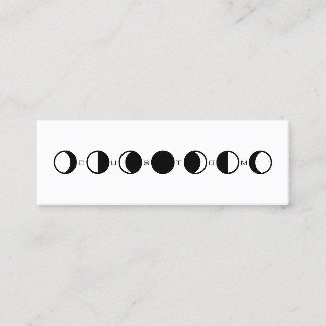 MOONPHRASE Cool Modern Moon Phase Horizontal Mini Visitenkarte (Vorderseite)