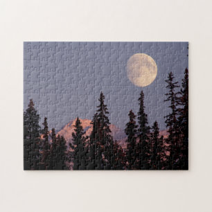 Moonrise Early Winter   Ankerplatz, Alaska Puzzle