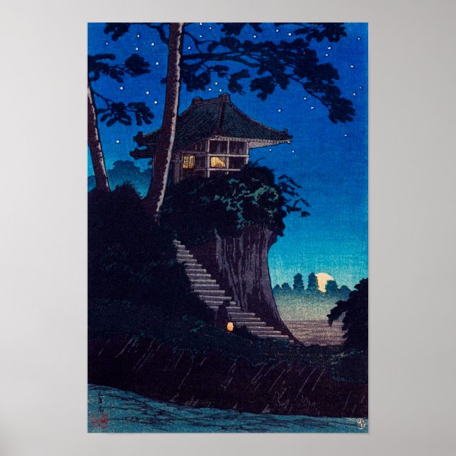 Moonrise in Tokumochi von Takahashi Shotei Poster (Vorne)