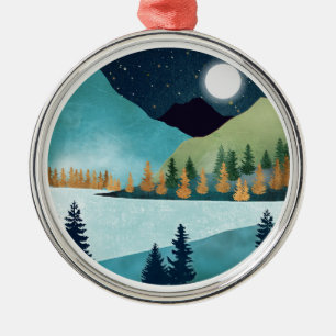 Moonrise Lake Ornament Aus Metall