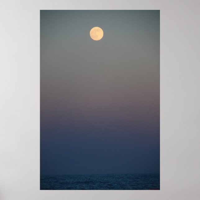 Moonrise Over Ocean #4711 Poster (Vorne)