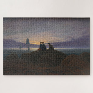 Moonrise über dem Meer: Ein Meisterwerk der Friedr Puzzle