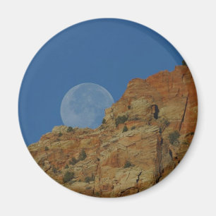 Moonrise über den Klippen in Zion Magnet