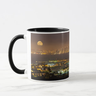 Moonrise über der Skyline von San Diego Tasse