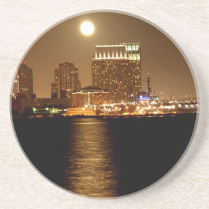 Moonrise über San Diego Getränkeuntersetzer