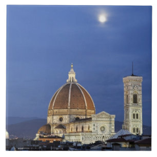 Moonrise und Florenz-Kathedrale, Basilika di Fliese