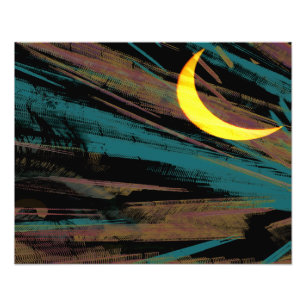 Moonscape am Nachthimmel Fotodruck