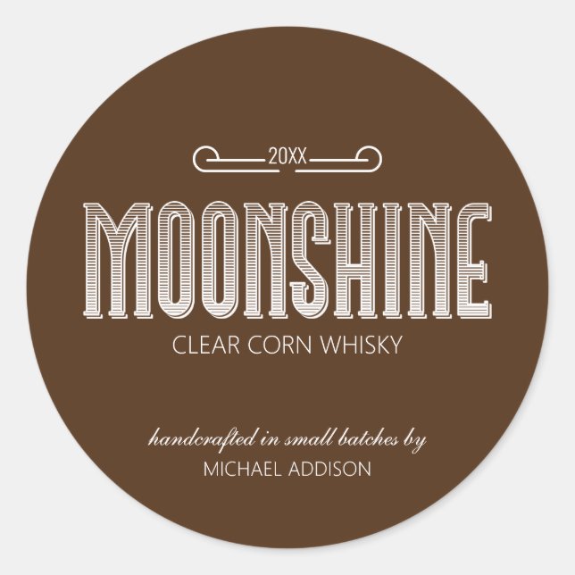 Moonshine Classic Round Aufkleber (Vorderseite)