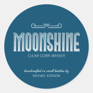 Moonshine Classic Round Aufkleber