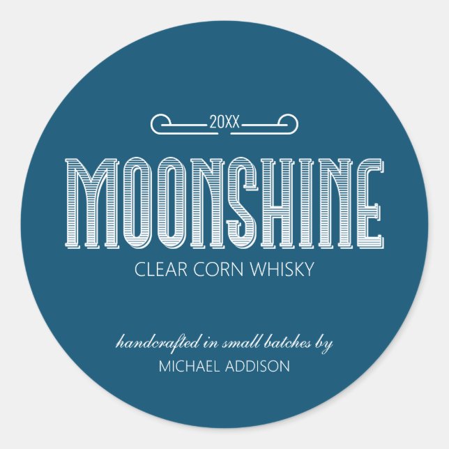 Moonshine Classic Round Aufkleber (Vorderseite)