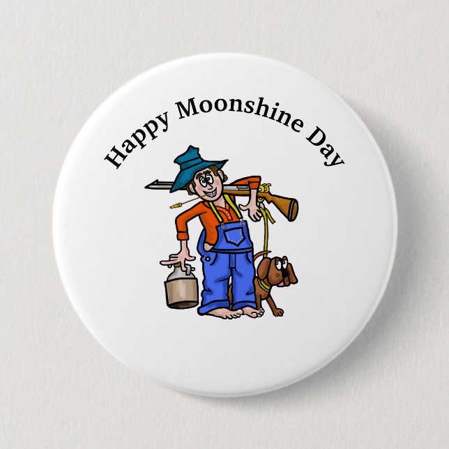Moonshine Day Button mit Moonshine Man (Vorderseite)