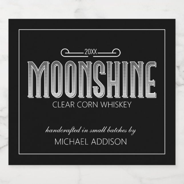 Moonshine Food and Beverage Label Set Alkoholflaschenetikett (Einzelnes Label)