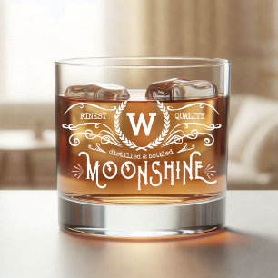 Moonshine Personalisiert Monogram Vintag aussehen Whiskyglas