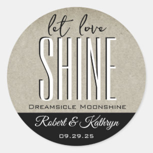 Moonshine-Personalisiertes Hochzeitstil/Jubiläum Runder Aufkleber