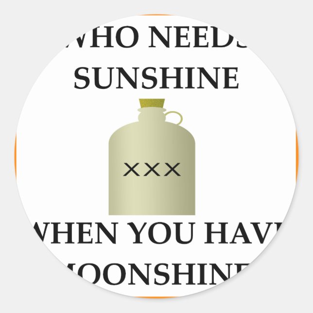 MOONSHINE RUNDER AUFKLEBER (Vorderseite)