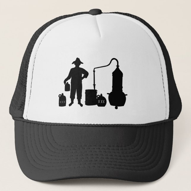 Moonshine Silhouette Truckers Hat Truckerkappe (Vorderseite)