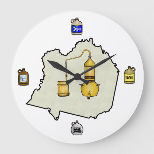 Moonshine Still and Jugs Wall Clock                Große Wanduhr