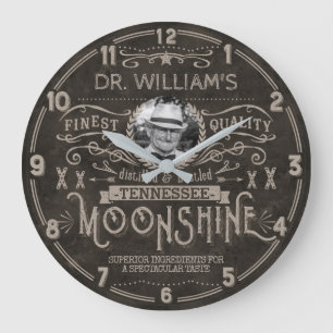 Moonshine Vintage Hinterwäldler-Medizin-Gewohnheit Große Wanduhr