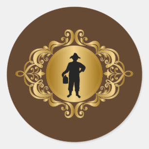 Moonshiner Silhouette Medallion Stickers