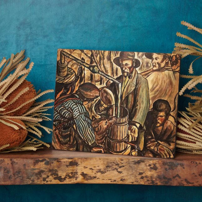 Moonshiners machen weißen Blitz Whiskey Liquor Fotoplatte (Seite)