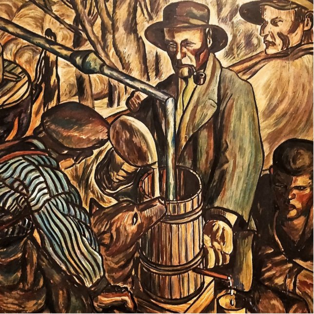 Moonshiners machen weißen Blitz Whiskey Liquor Fotoskulptur Ornament (Vorne)