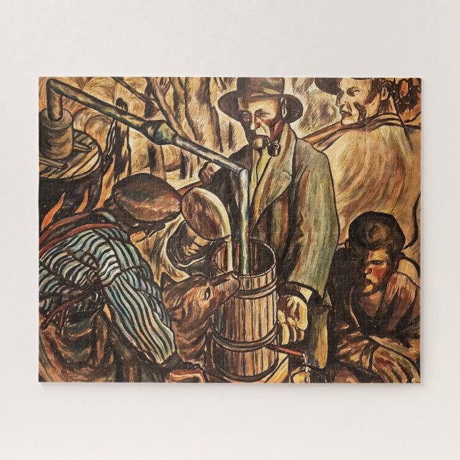 Moonshiners machen weißen Blitz Whiskey Liquor Puzzle (Horizontal)