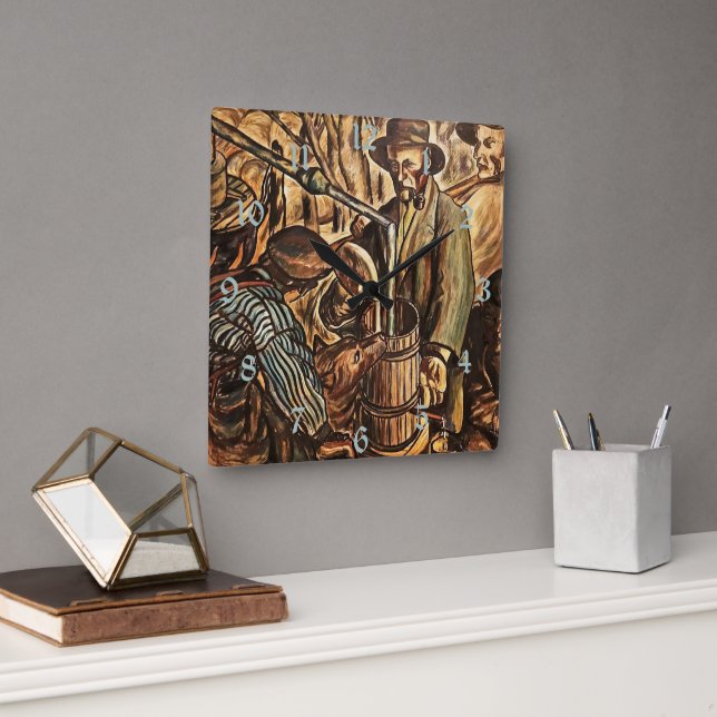 Moonshiners machen weißen Blitz Whiskey Liquor Quadratische Wanduhr (Büro)