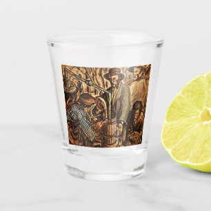 Moonshiners machen weißen Blitz Whiskey Liquor Schnapsglas