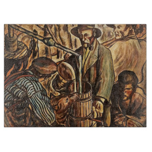 Moonshiners machen weißen Blitz Whiskey Liquor Schneidebrett