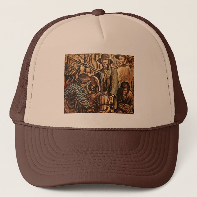 Moonshiners machen weißen Blitz Whiskey Liquor Truckerkappe (Vorderseite)