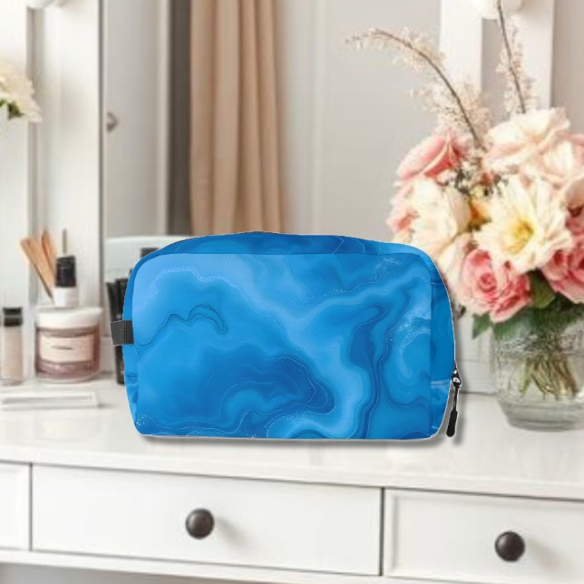 Moonstone Blue Waschbeutel (Moonstone Blue Toiletry Bag, Summer, Abstract, modern, trendy)