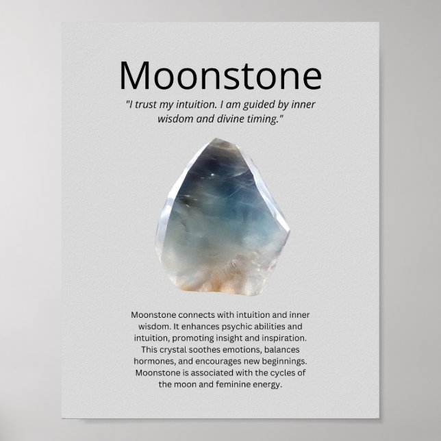 Moonstone Crystal Meaning Poster (Vorne)