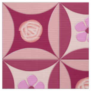 MoonStone Rose und Kirsche Blume in der Tür Stoff