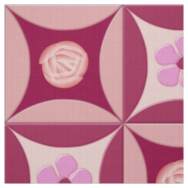 MoonStone Rose und Kirsche Blume in der Tür Stoff (Muster)