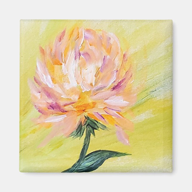 Moonstudio - Orange Peony Magnet (Vorne)