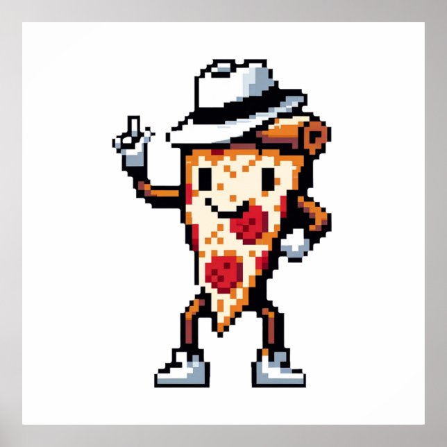 Moonwalk Pizza - Legendärer Pop Slice Art Poster (Vorne)