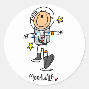 Moonwalk - Shirts und Geschenke Runder Aufkleber