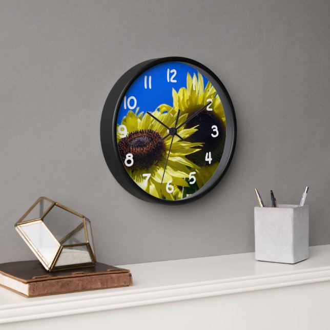 Moonwalker Sonnenblumen suchen nach Himmel Uhr (Büro)