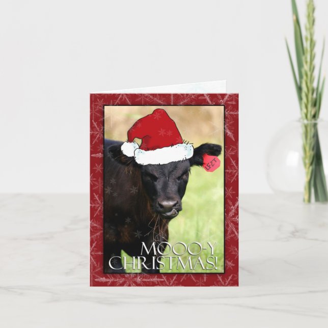 Moooo-y Christmas! Feiertagskarte (Vorderseite)