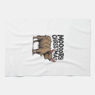 Moooory Weihnachten Highland Kuh Vintage Gravur T Geschirrtuch