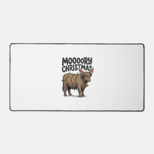 Moooory Weihnachten Highland Kuh Vintage Gravur T Schreibtischunterlage