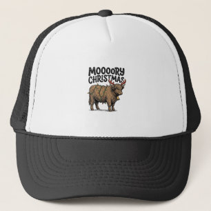 Moooory Weihnachten Highland Kuh Vintage Gravur T Truckerkappe