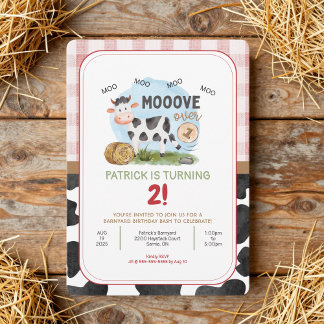 Mooove Farm Theme Geburtstagseinladung Einladung